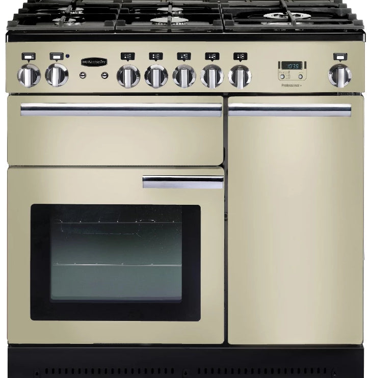 Rangemaster Professional Plus PROP90NGFCR/C 90cm Gas Range Cooker - Cream/Chrome Trim