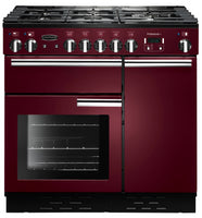 Rangemaster Professional Plus PROP90NGFCY/C 90cm Gas Range Cooker - Cranberry/Chrome Trim