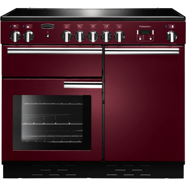 Rangemaster Professional Plus PROP100EICY/C 100cm Electric Range Cooker with Induction Hob - Cranberry/Chrome Trim