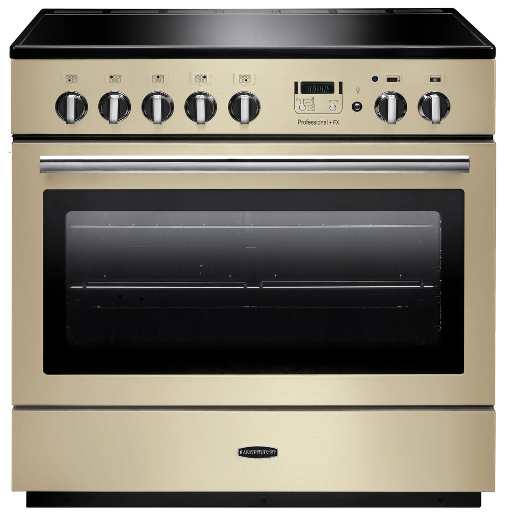 Rangemaster Professional Plus FX PROP90FXEICR/C 90cm Electric Range Cooker with Induction Hob - Cream/Chrome Trim