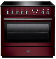 Rangemaster Professional Plus FX PROP90FXEICY/C 90cm Electric Range Cooker with Induction Hob - Cranberry/Chrome Trim