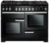 Rangemaster Professional Deluxe PDL110DFFGB/C 110cm Dual Fuel Range Cooker - Black/Chrome Trim