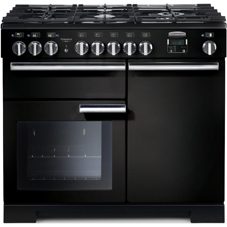 Rangemaster Professional Deluxe PDL100DFFGB/C 100cm Dual Fuel Range Cooker - Black