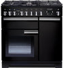 Rangemaster Professional Deluxe PDL90DFFGB/C 90cm Dual Fuel Range Cooker - Black/Chrome Trim