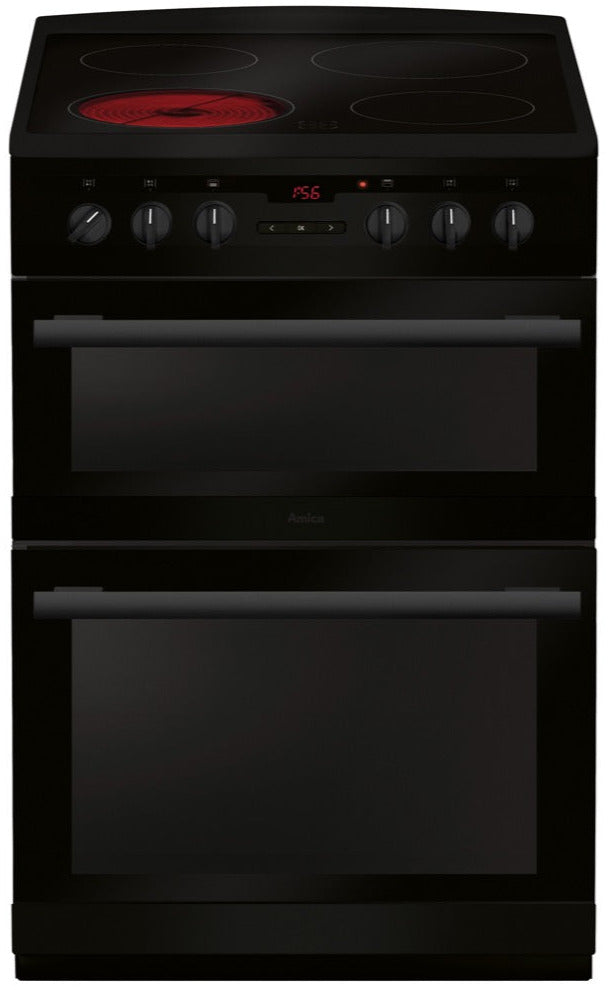 Amica AFC6550BL 60cm Electric Cooker with Ceramic Hob - Black