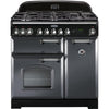 Rangemaster Classic Deluxe CDL90DFFSL/C 90cm Dual Fuel Range Cooker - Slate/Chrome Trim