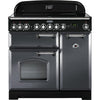 Rangemaster Classic Deluxe CDL90ECSL/C 90cm Electric Range Cooker with Ceramic Hob - Slate/Chrome Trim