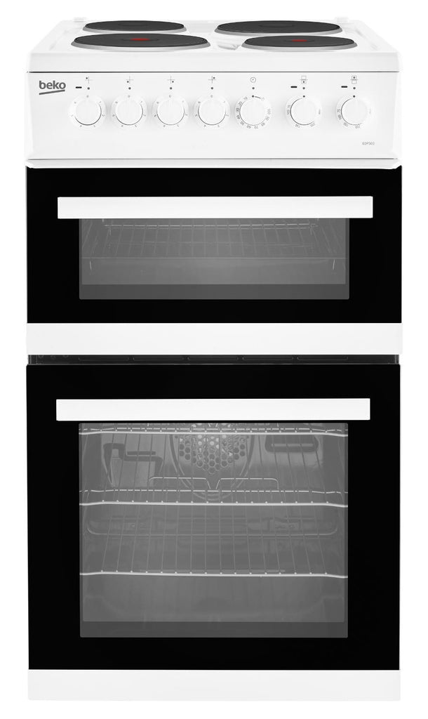 Beko EDP503W 50cm Electric Cooker with Solid Plate Hob - White