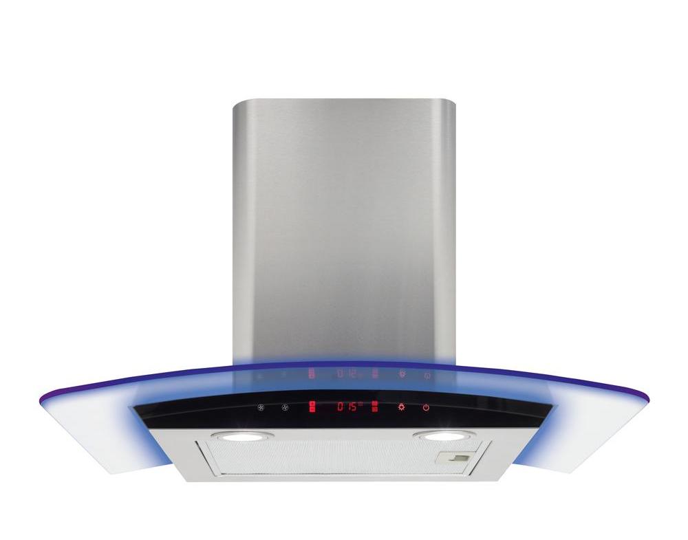 CDA EKP60SS 60cm Chimney Hood with Edge Lighting - Stainless Steel