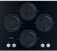 Hotpoint HGS61SBK 59cm Gas Hob - Black Glass