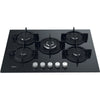 Hotpoint HGS72SBK 75cm Gas Hob - Black Glass