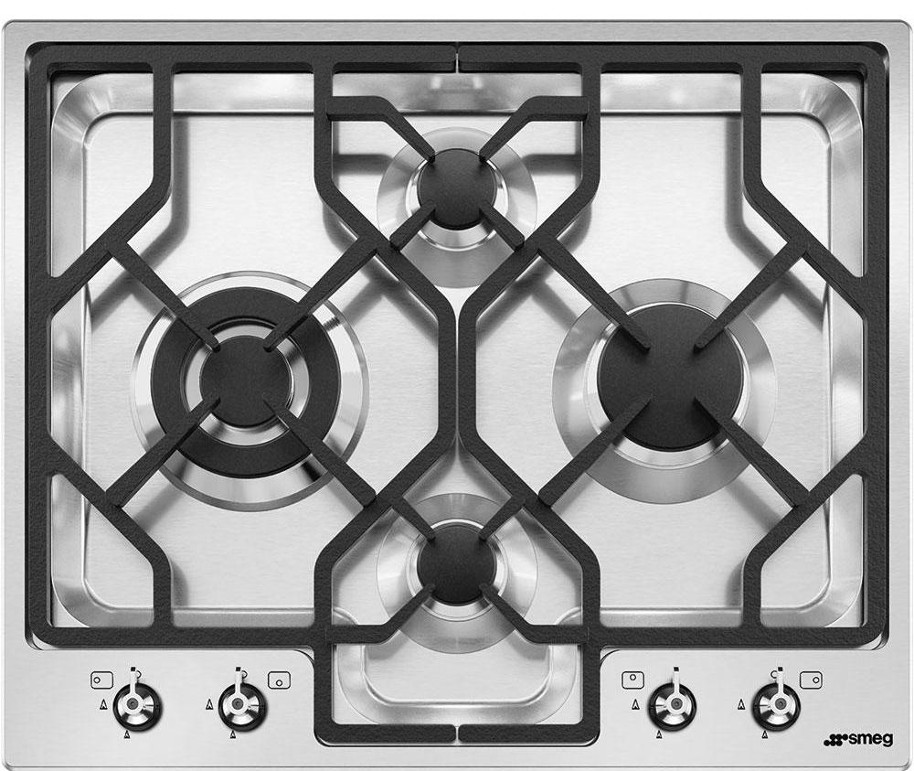 Smeg Classic PGF64-4 62cm Gas Hob - Stainless Steel