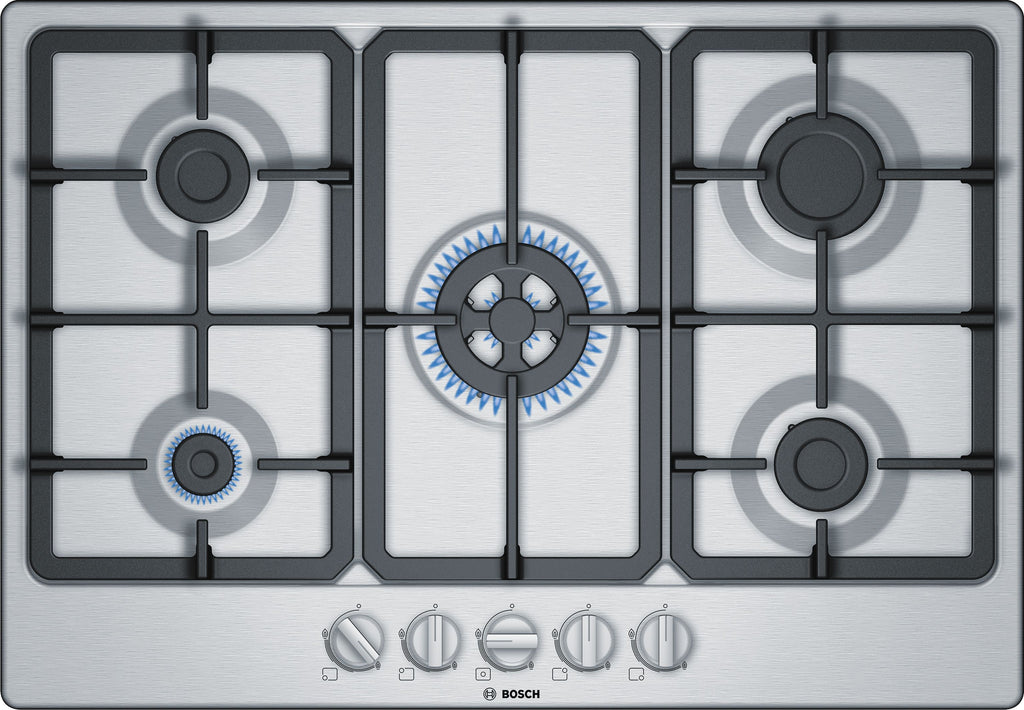 Bosch Serie 4 PGQ7B5B90 75cm Gas Hob - Stainless Steel