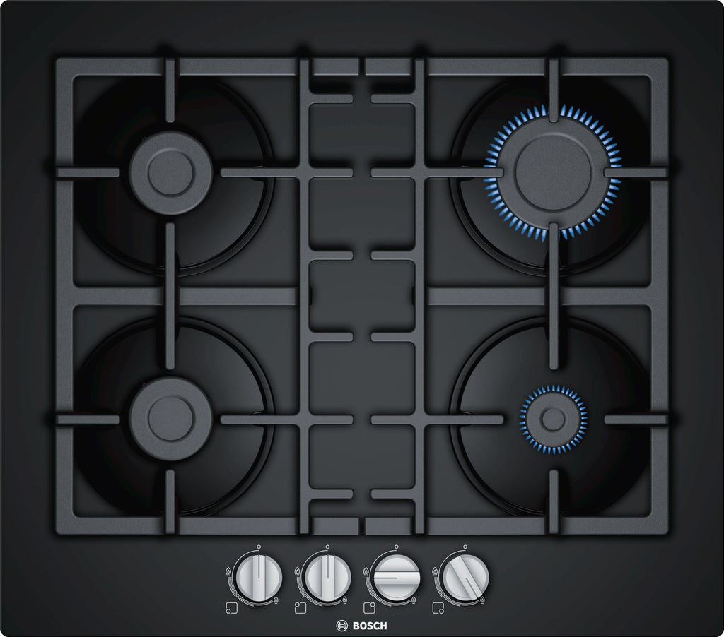 Bosch Serie 4 PNP6B6B90 59cm Gas Hob - Black Glass