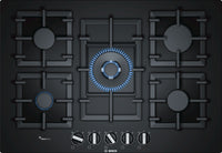 Bosch Serie 6 PPQ7A6B90 75cm Gas Hob - Black Glass