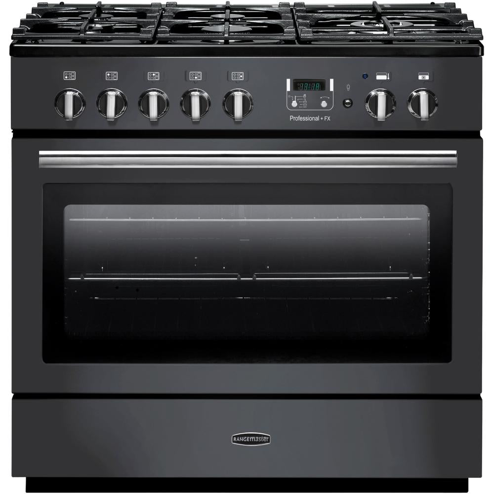 Rangemaster Professional Plus FX PROP90FXDFFSL/C 90cm Dual Fuel Range Cooker - Slate/Chrome Trim