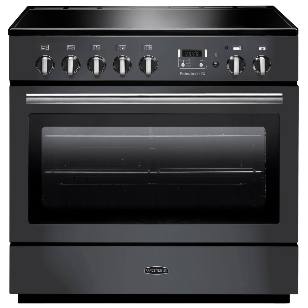 Rangemaster Professional Plus FX PROP90FXEISL/C 90cm Electric Range Cooker with Induction Hob - Slate/Chrome Trim