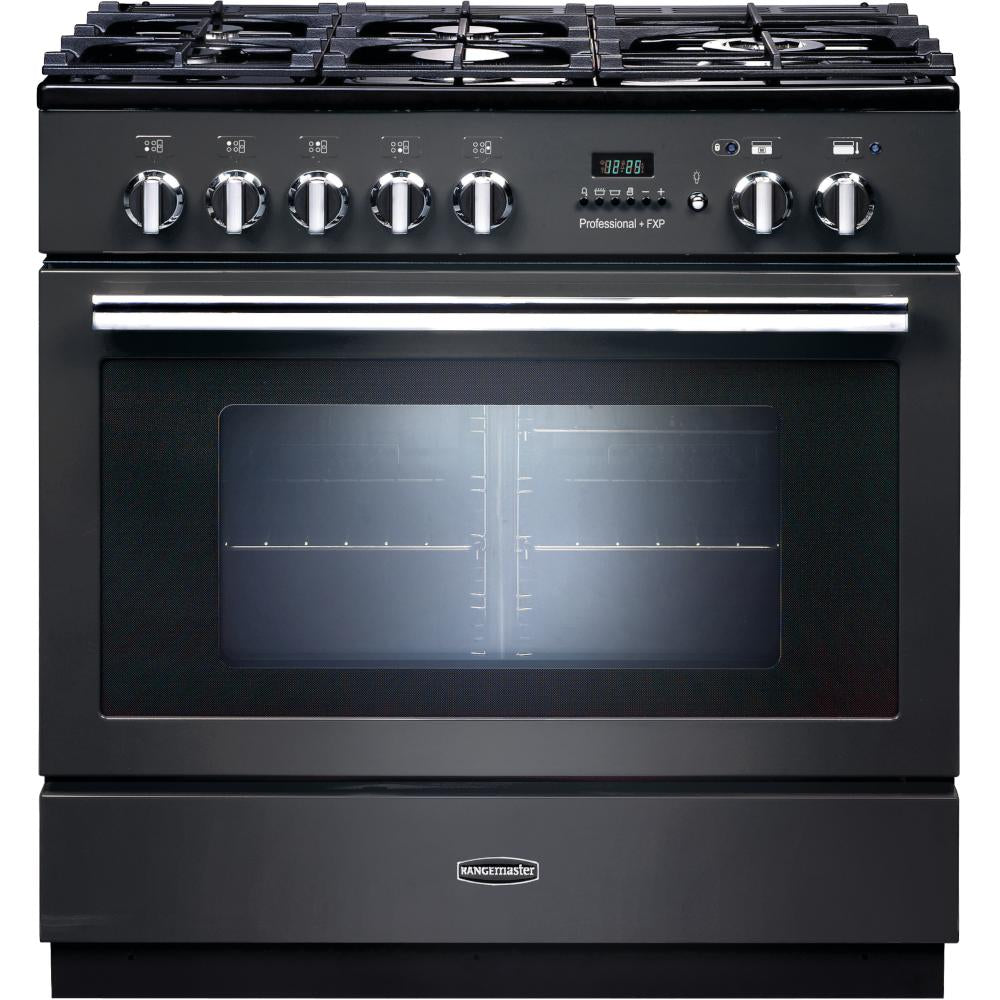 Rangemaster Professional Plus FXP PROP90FXPDFFSL/C 90cm Dual Fuel Range Cooker - Slate/Chrome Trim