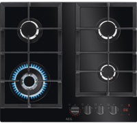 AEG HKB64450NB 59cm Gas Hob - Black Glass