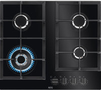 AEG HKB64420NB 59cm Gas Hob - Black Glass