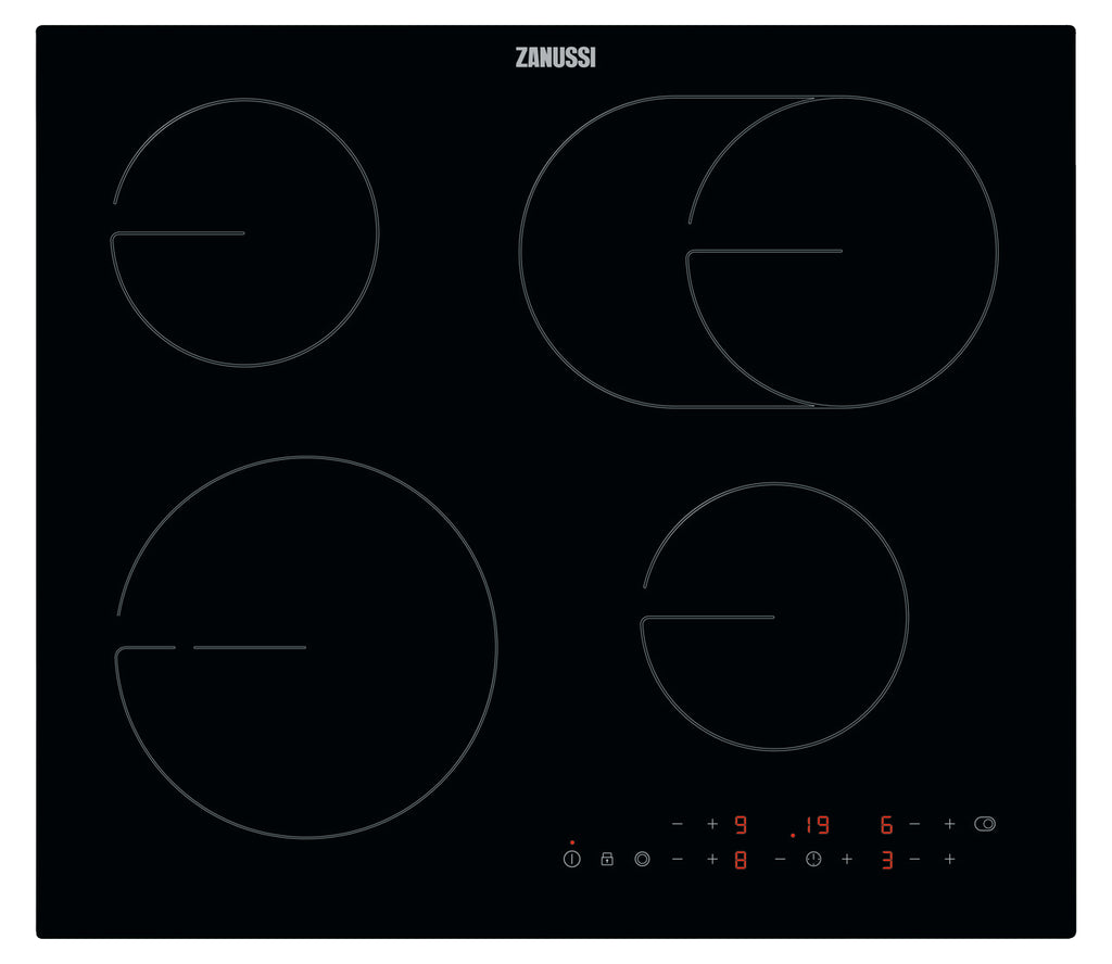 Zanussi ZHRN673K 59cm Ceramic Hob - Black