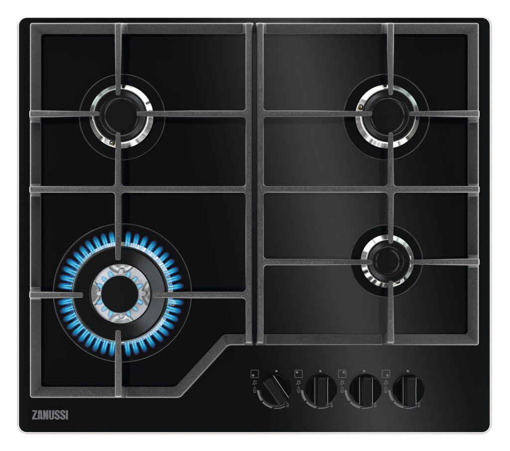 Zanussi ZGGN645K 60cm Gas Hob - Black Glass