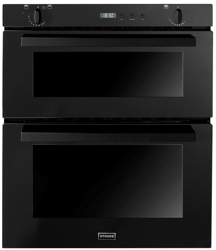 Stoves SGB700PS Gas Double Oven 29/43 Litres Black - Moores Appliances Ltd.