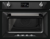 Smeg Victoria SO4902M1N  Built In Compact Electric Single Oven with Microwave Function - Black