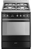 Smeg Concert SUK61MBL9 60cm Dual Fuel Cooker - Black