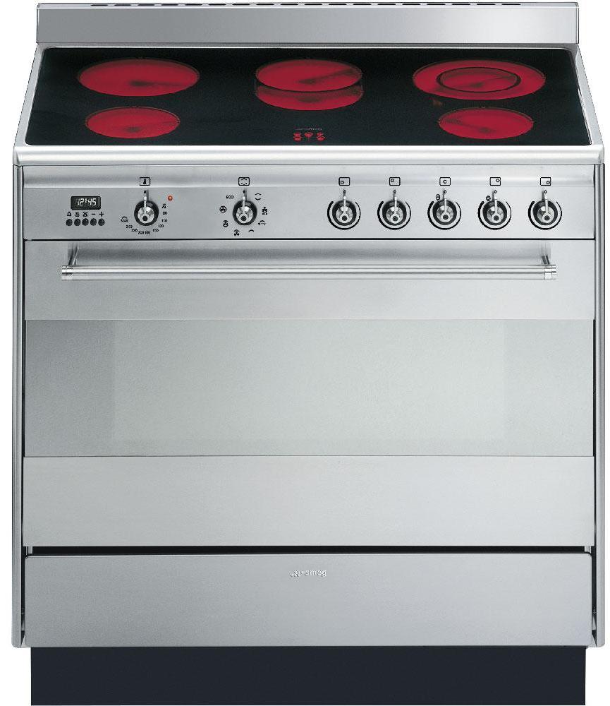 Smeg Concert SUK91CMX9 90cm Electric Range Cooker with Ceramic Hob - Stainless Steel