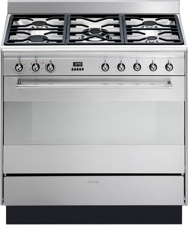 Smeg SUK91MFX9 Concert 90cm Dual Fuel Stainless Steel - Moores Appliances Ltd.