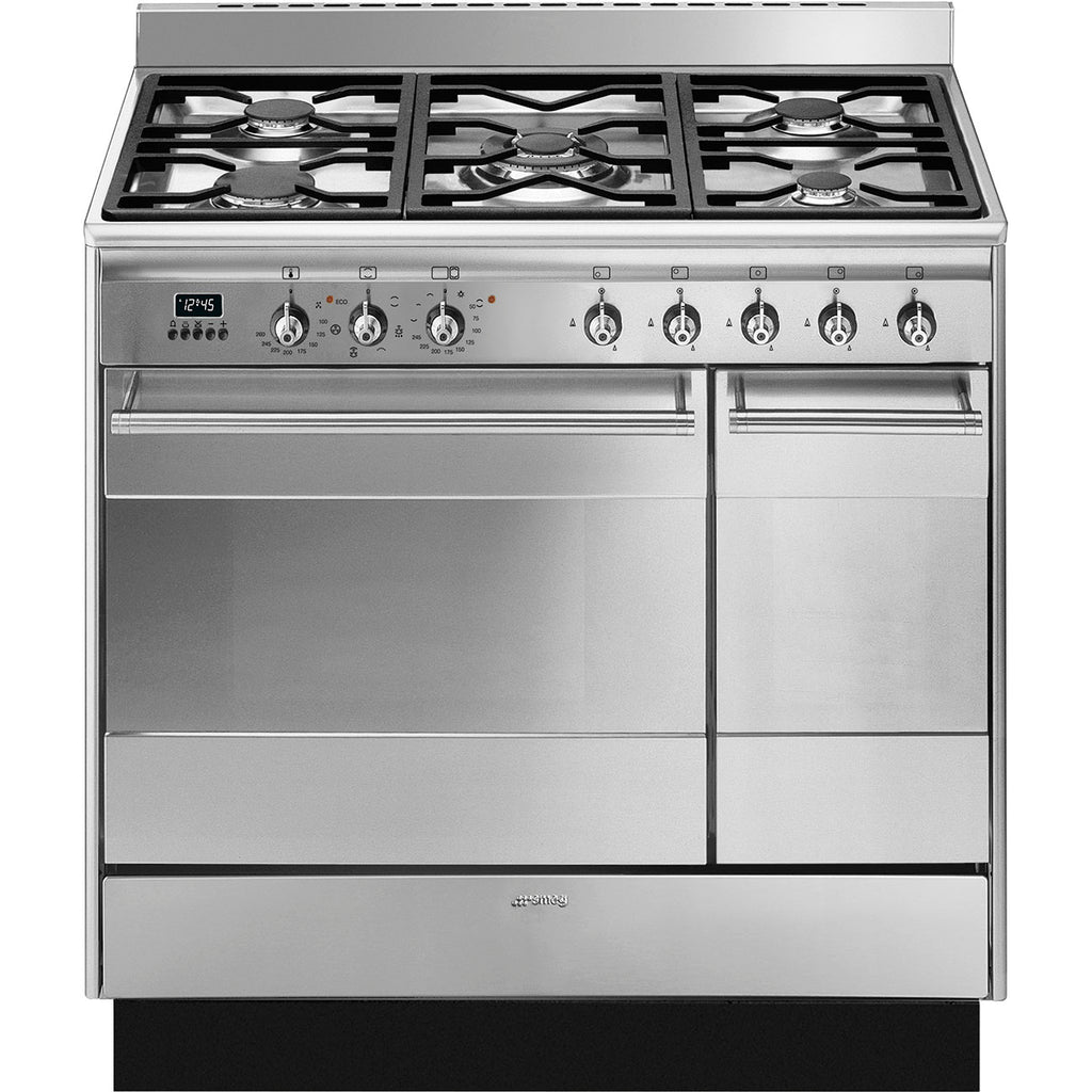 Smeg Concert SUK92MX9-1 90cm Dual Fuel Range Cooker - Stainless Steel