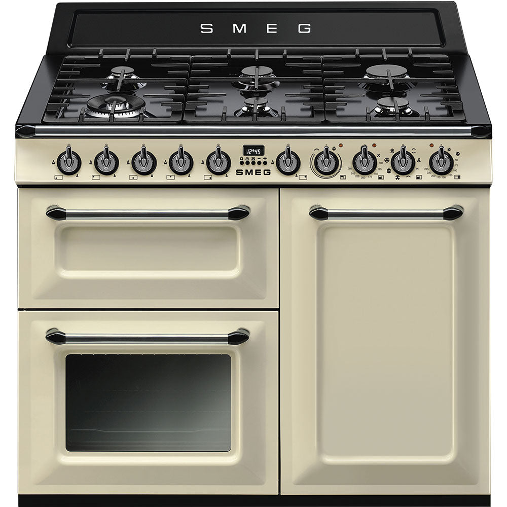 Smeg Victoria TR103P 100cm Dual Fuel Range Cooker - Cream