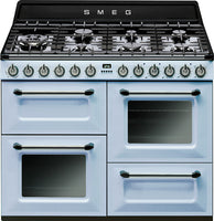 Smeg Victoria TR4110AZ 110cm Dual Fuel Range Cooker - Pastel Blue