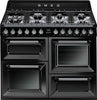 Smeg TR4110BL1 Victoria 110cm Dual Fuel Gloss Black - Moores Appliances Ltd.