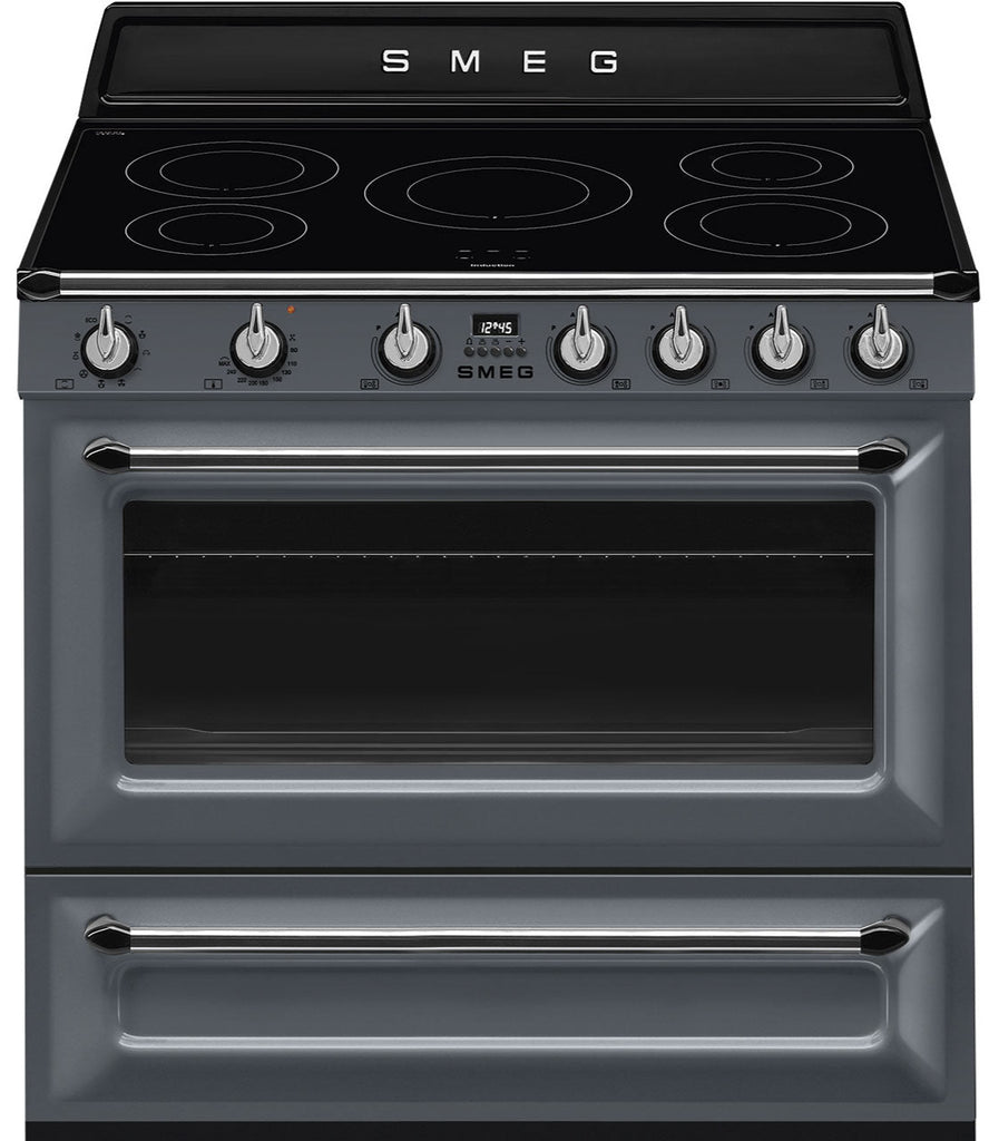 Smeg Victoria TR90IGR 90cm Electric Range Cooker with Induction Hob - Slate Grey