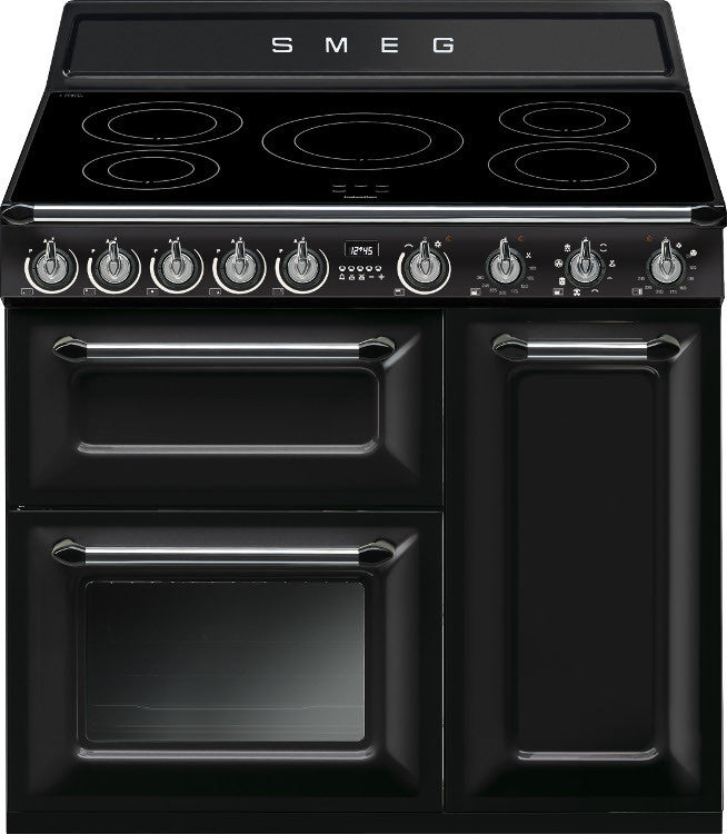 Smeg TR93IBL Victoria 90cm Electric Induction Hob Gloss Black - Moores Appliances Ltd.