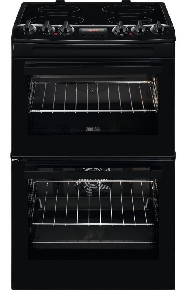 Zanussi ZCV46250BA 55cm Electric Cooker with Ceramic Hob - Black