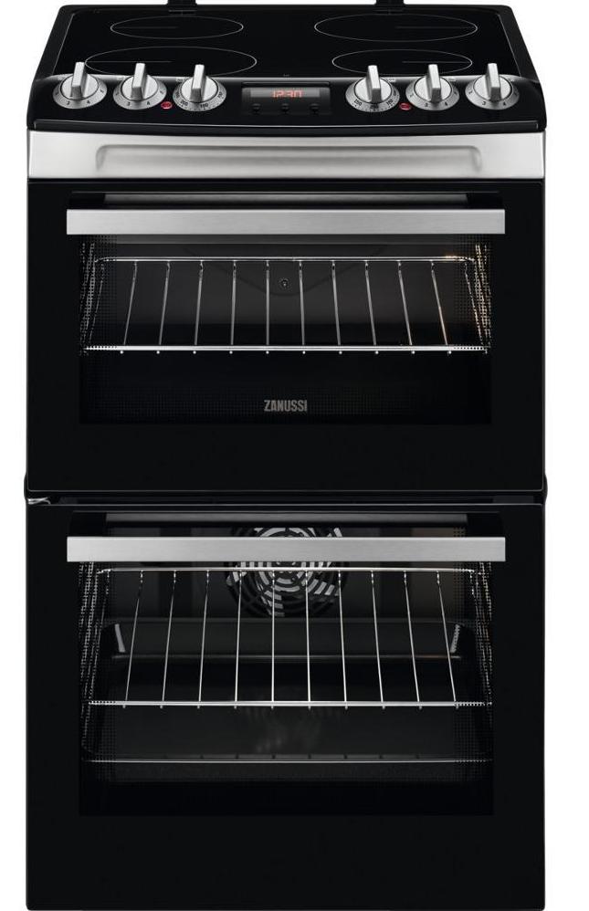 Zanussi ZCV46250XA 55cm Electric Cooker with Ceramic Hob - Stainless Steel