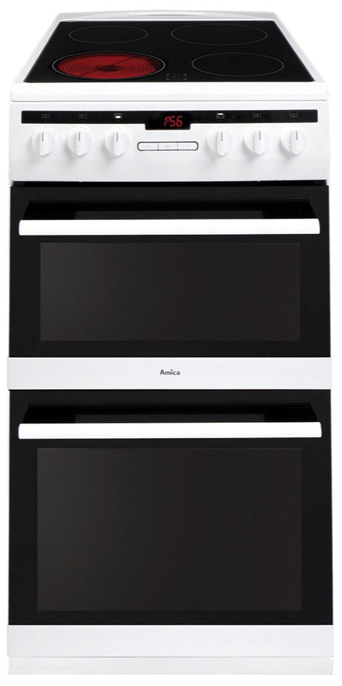 Amica AFC5550WH 50cm Electric Cooker with Ceramic Hob - White