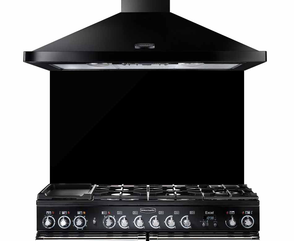 Rangemaster UNBSP100BL 100cm Splashback - Black