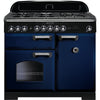 Rangemaster Classic Deluxe CDL100DFFRB/C 100cm Dual Fuel Range Cooker - Regal Blue/Chrome Trim