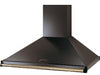 Rangemaster Classic CLAHDC90BB 90cm Chimney Hood - Black with Brass Trim