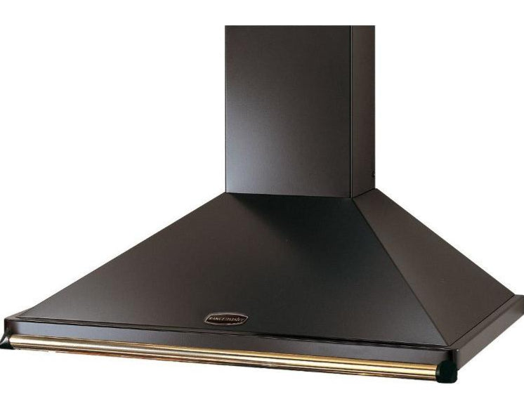 Rangemaster Classic CLAHDC90BB 90cm Chimney Hood - Black with Brass Trim