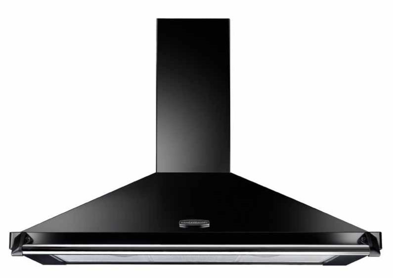 Rangemaster Classic CLAHDC90BC 90cm Chimney Hood - Black with Chrome Trim