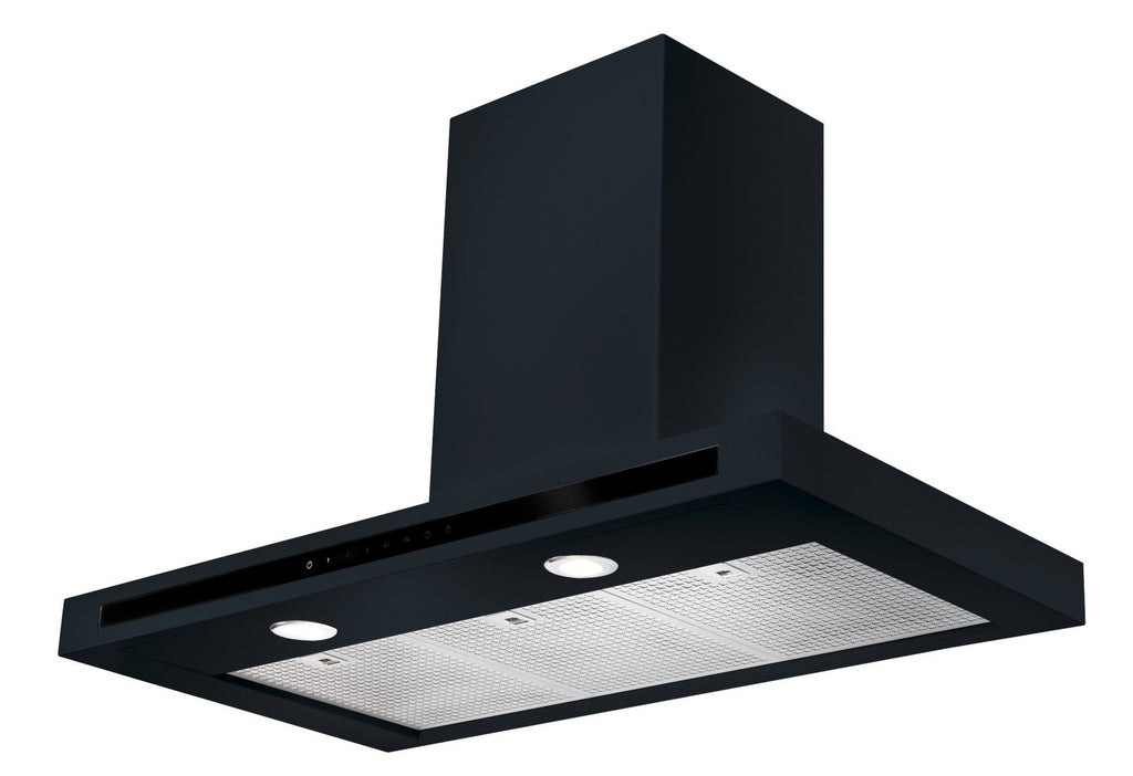 Rangemaster Hi-Lite HLTHDS100BL100cm Flat Chimney Hood - Black