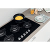 Indesit ING72TBK 73cm Gas Hob - Black Glass