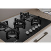 Indesit ING72TBK 73cm Gas Hob - Black Glass