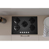 Indesit ING72TBK 73cm Gas Hob - Black Glass