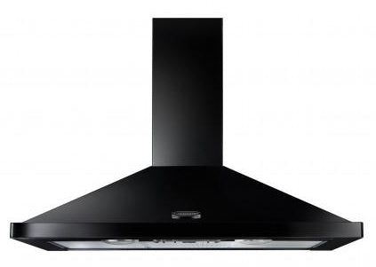 Rangemaster LEIHDC90BC 90cm Chimney Hood - Black with Chrome Trim